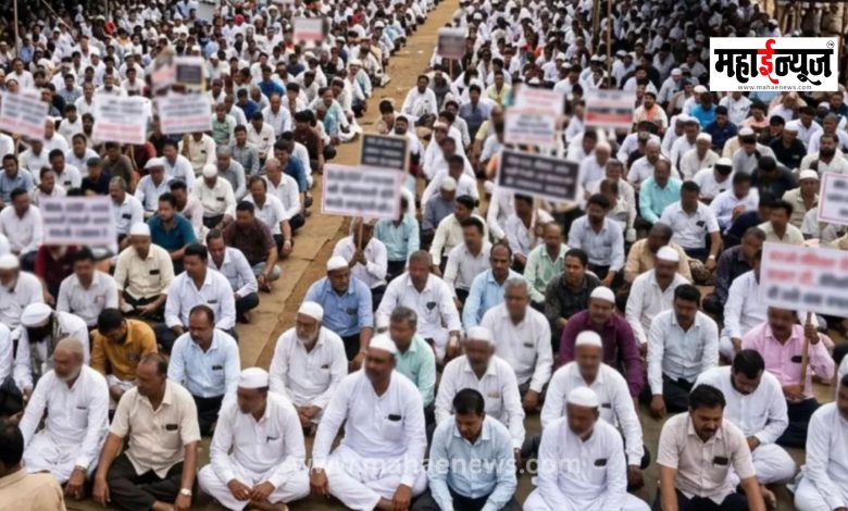 Contractors across the state stage a sit-in protest at Azad Maidan on Tuesday; Contractors owe the government Rs 86,000 crore